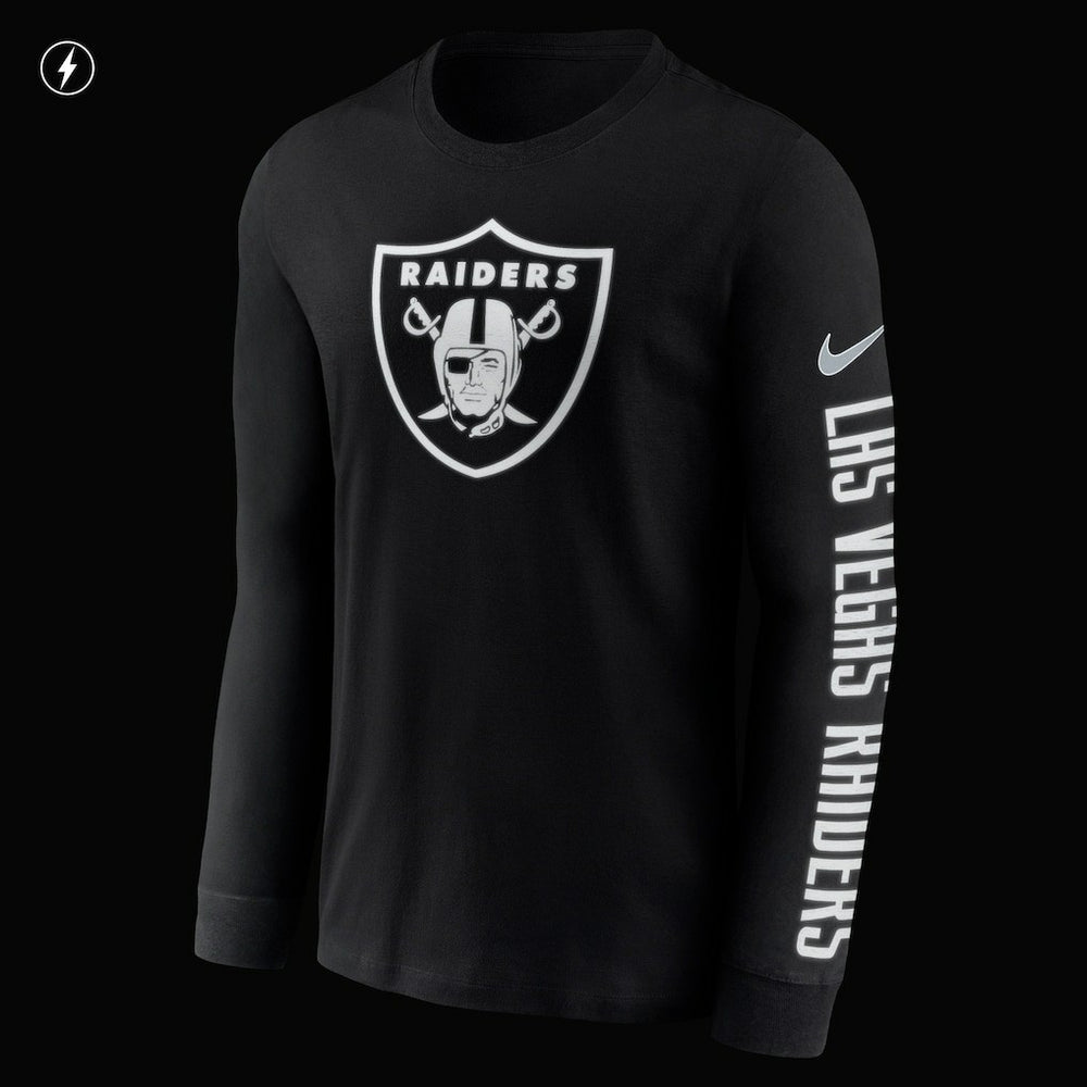 Las Vegas Raiders Nike RFLCTV Name and Logo T-Shirt