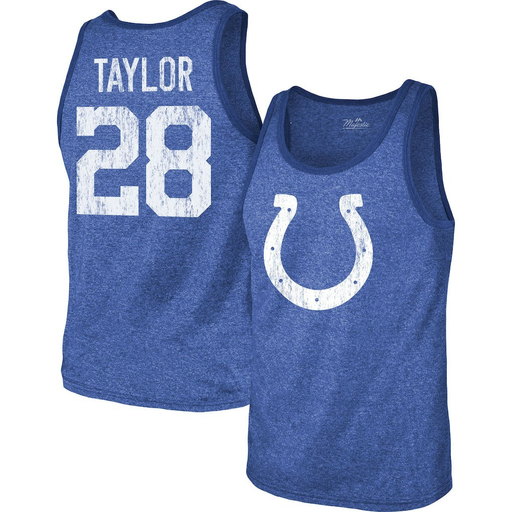 Indianapolis Colts  Jonathan Taylor  Majestic Threads Player Name & Number Tri-Blend Tank Top