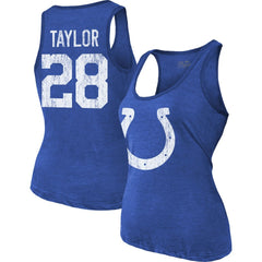 Indianapolis Colts  Jonathan Taylor  Majestic Threads Women's Player Name & Number Tri-Blend Tank Top