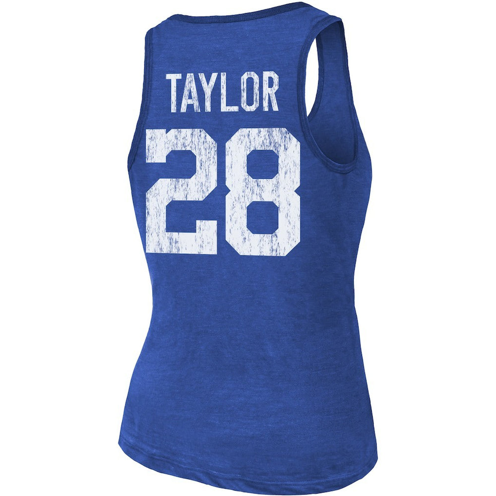Indianapolis Colts  Jonathan Taylor  Majestic Threads Women's Player Name & Number Tri-Blend Tank Top