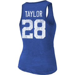 Indianapolis Colts  Jonathan Taylor  Majestic Threads Women's Player Name & Number Tri-Blend Tank Top