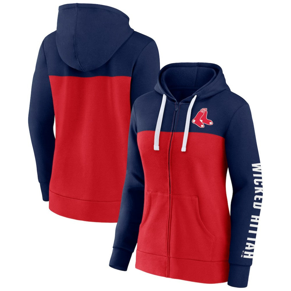 Boston Red Sox Fanatics Women's Take The Field Colorblocked Hoodie Full-Zip Jacket | MLB Discount