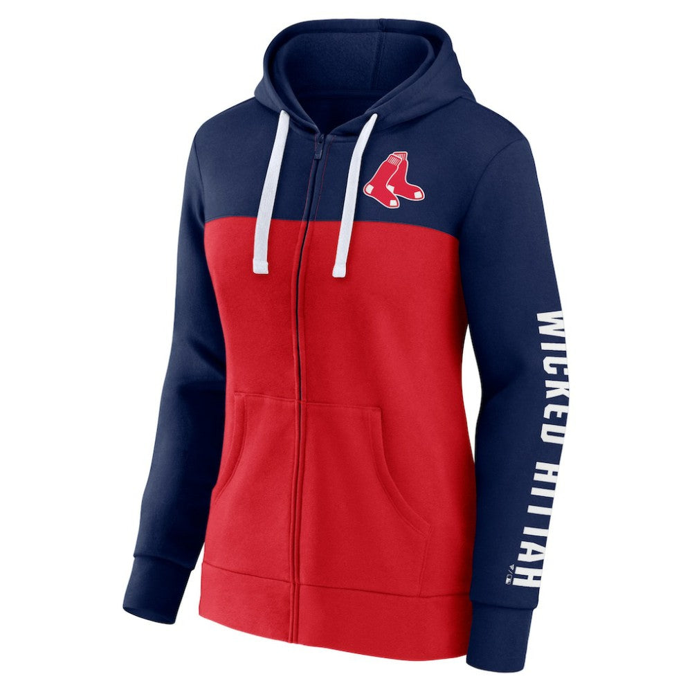 Boston Red Sox Fanatics Women's Take The Field Colorblocked Hoodie Full-Zip Jacket | MLB Discount
