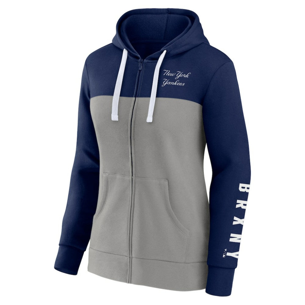 New York Yankees Fanatics Women's Take The Field Colorblocked Hoodie Full-Zip Jacket | MLB On Sale