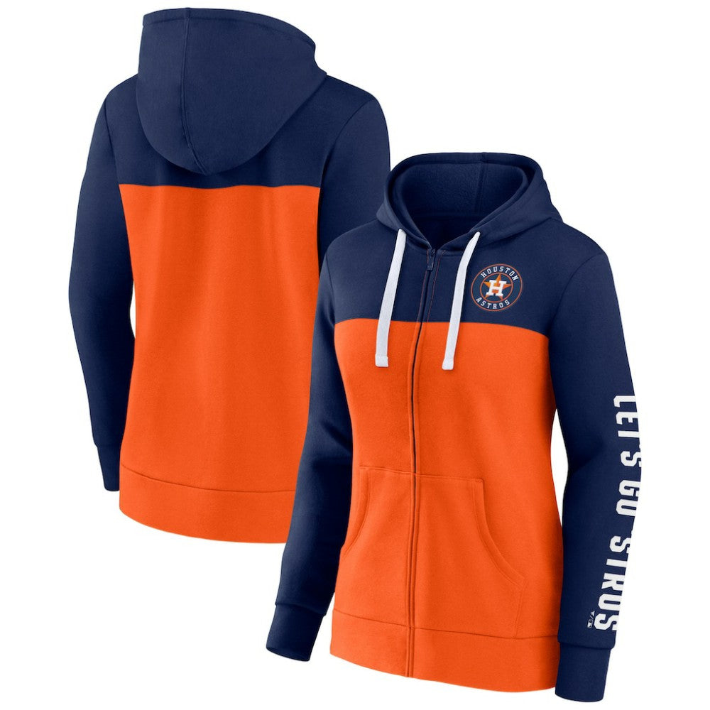 Houston Astros Fanatics Women's Take The Field Colorblocked Hoodie Full-Zip Jacket | MLB Outlet