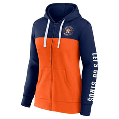 Houston Astros Fanatics Women's Take The Field Colorblocked Hoodie Full-Zip Jacket | MLB Outlet