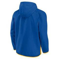St. Louis Blues Fanatics Backhand Shooter Defender Anorak Raglan Hoodie Quarter-Zip Jacket On Sale