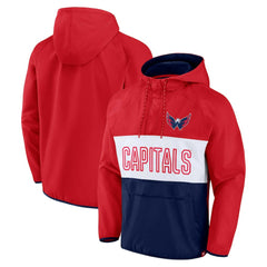 Washington Capitals Fanatics Backhand Shooter Defender Anorak Raglan Hoodie Quarter-Zip Jacket Sale
