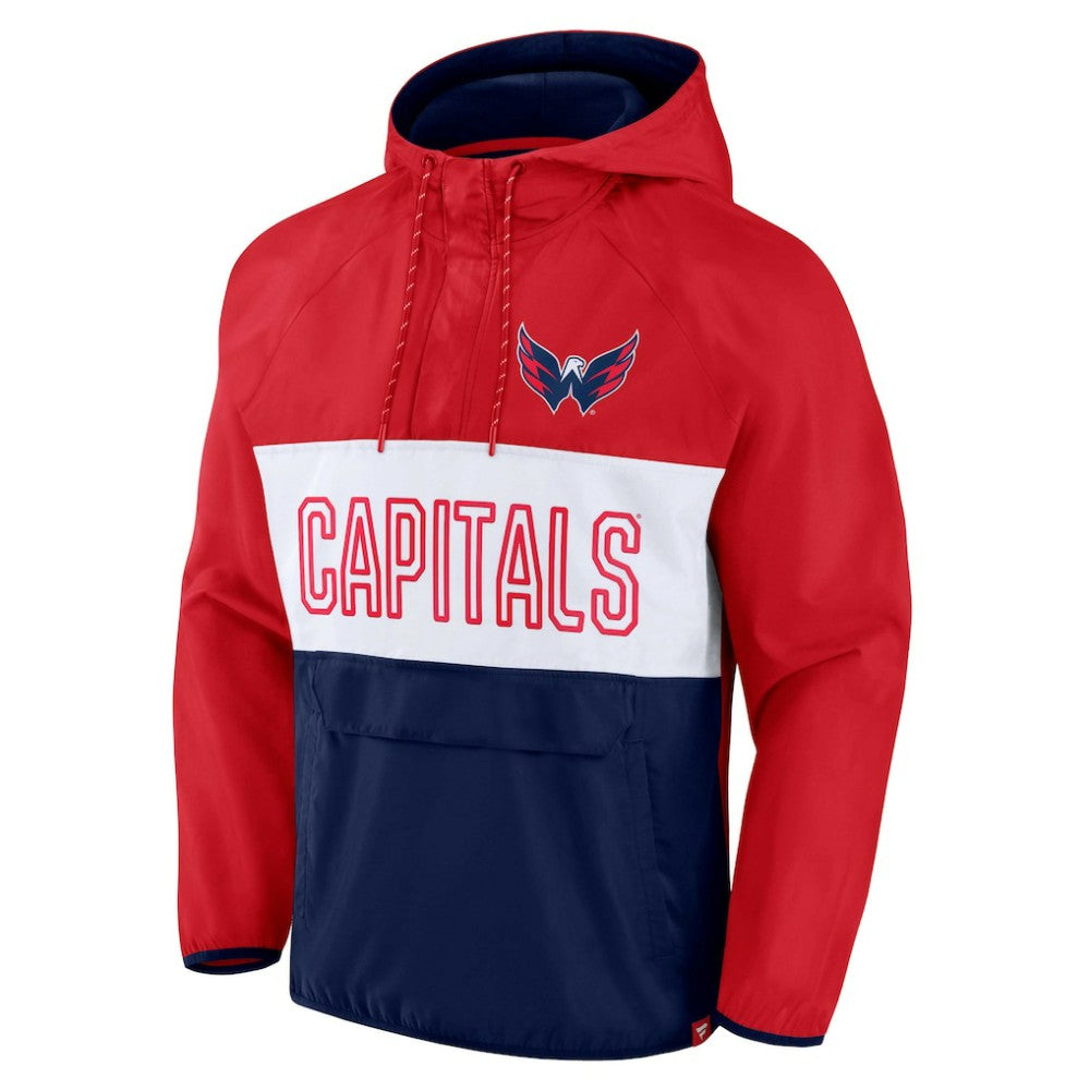 Washington Capitals Fanatics Backhand Shooter Defender Anorak Raglan Hoodie Quarter-Zip Jacket Sale