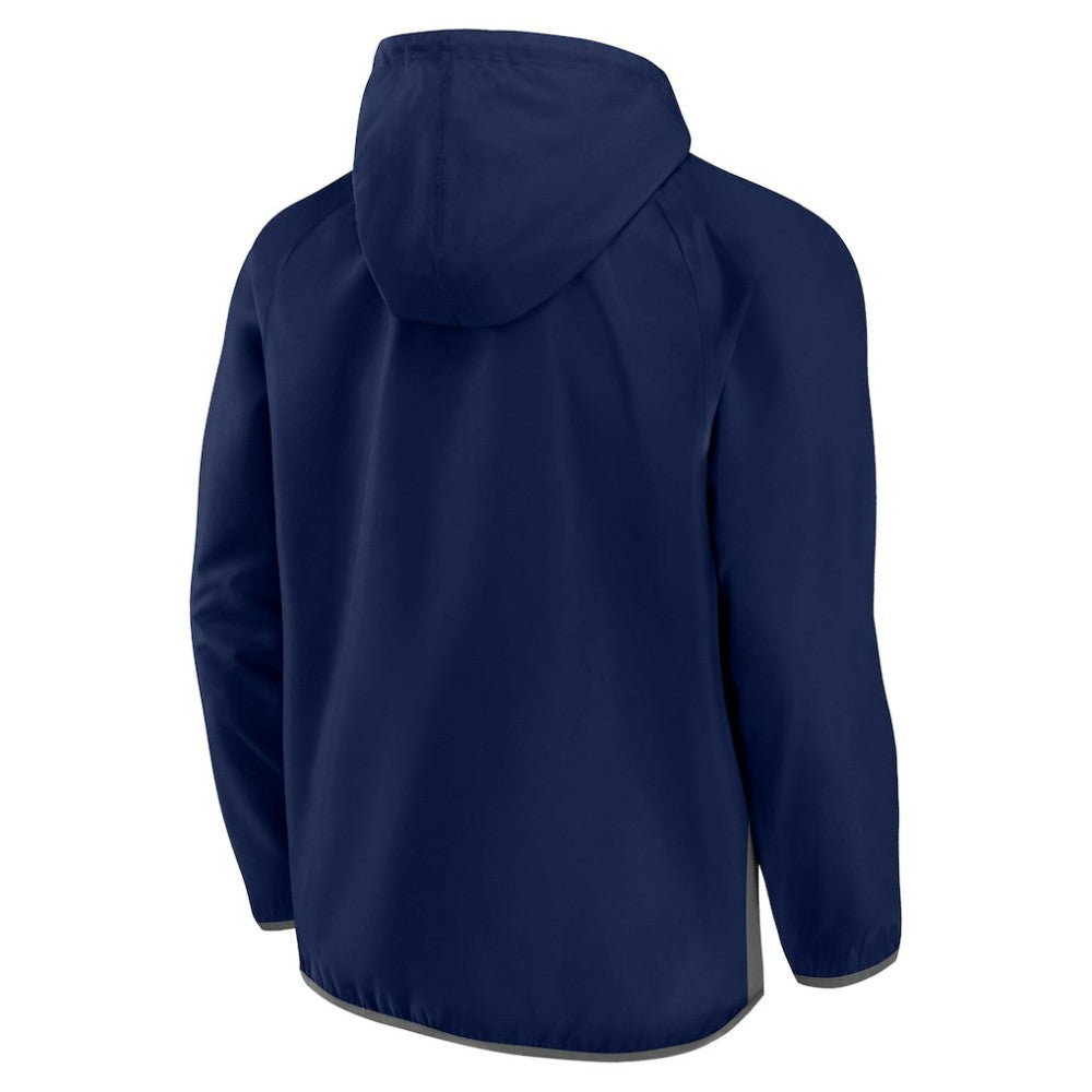 Seattle Kraken Fanatics Backhand Shooter Defender Anorak Raglan Hoodie Quarter-Zip Jacket Online