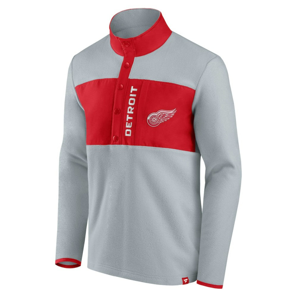 Detroit Red Wings Fanatics Hockey Polar Fleece Quarter-Snap Jacket For Sale