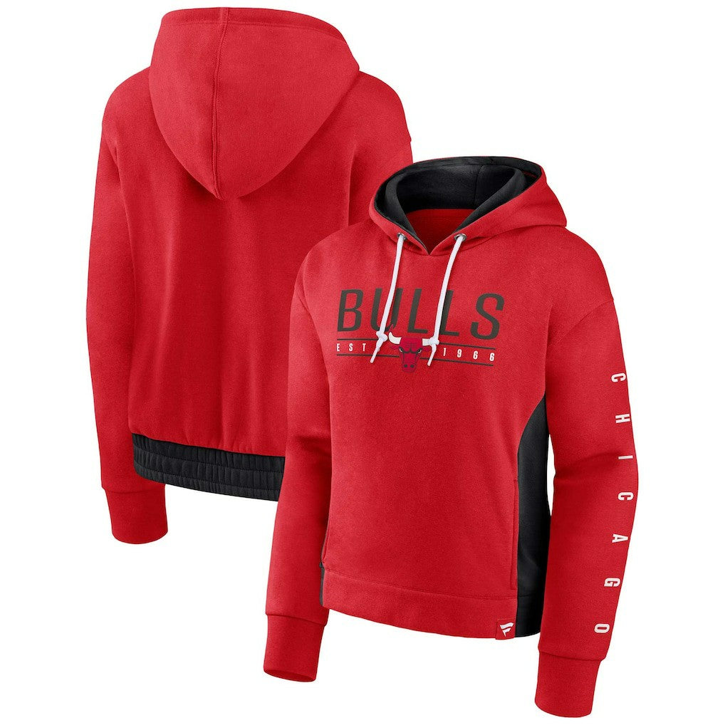 Chicago Bulls Women's Iconic Halftime Colorblock Pullover Hoodie On Sale