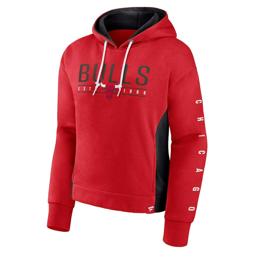 Chicago Bulls Women's Iconic Halftime Colorblock Pullover Hoodie On Sale