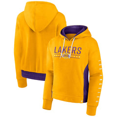 Los Angeles Lakers Women's Iconic Halftime Colorblock Pullover Hoodie New