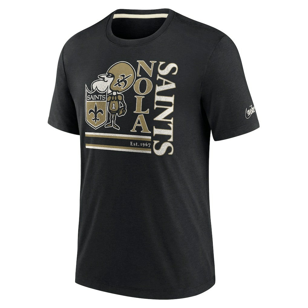 New Orleans Saints Nike Wordmark Logo Tri-Blend T-Shirt