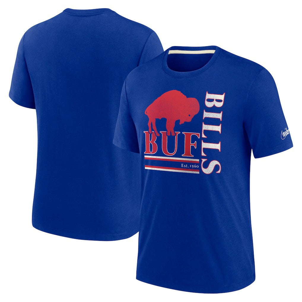 Buffalo Bills Nike Wordmark Logo Tri-Blend T-Shirt