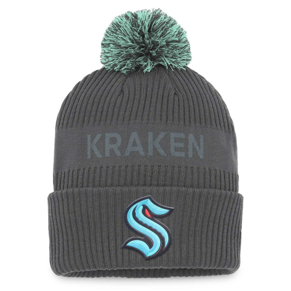 Seattle Kraken Fanatics Authentic Pro Home Ice Cuffed Knit Hat with Pom Online