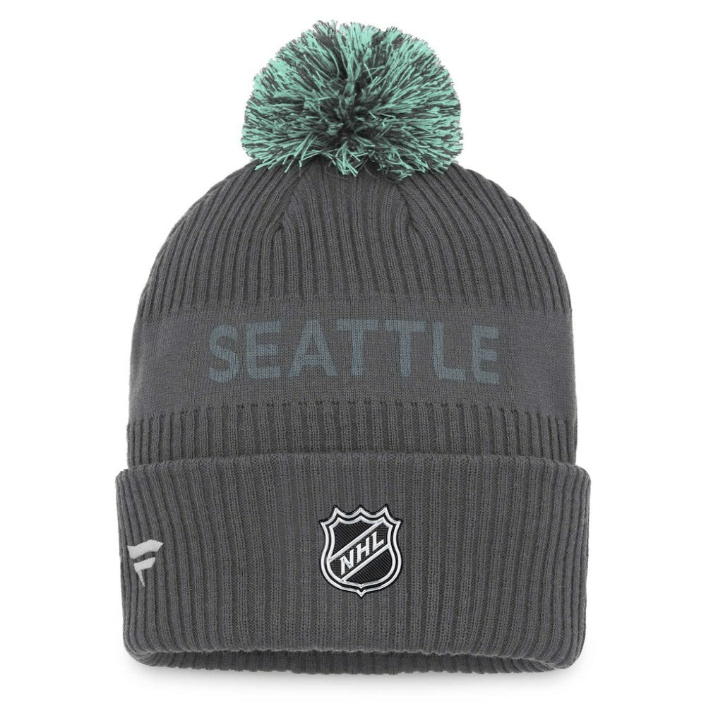 Seattle Kraken Fanatics Authentic Pro Home Ice Cuffed Knit Hat with Pom Online