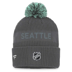 Seattle Kraken Fanatics Authentic Pro Home Ice Cuffed Knit Hat with Pom Online