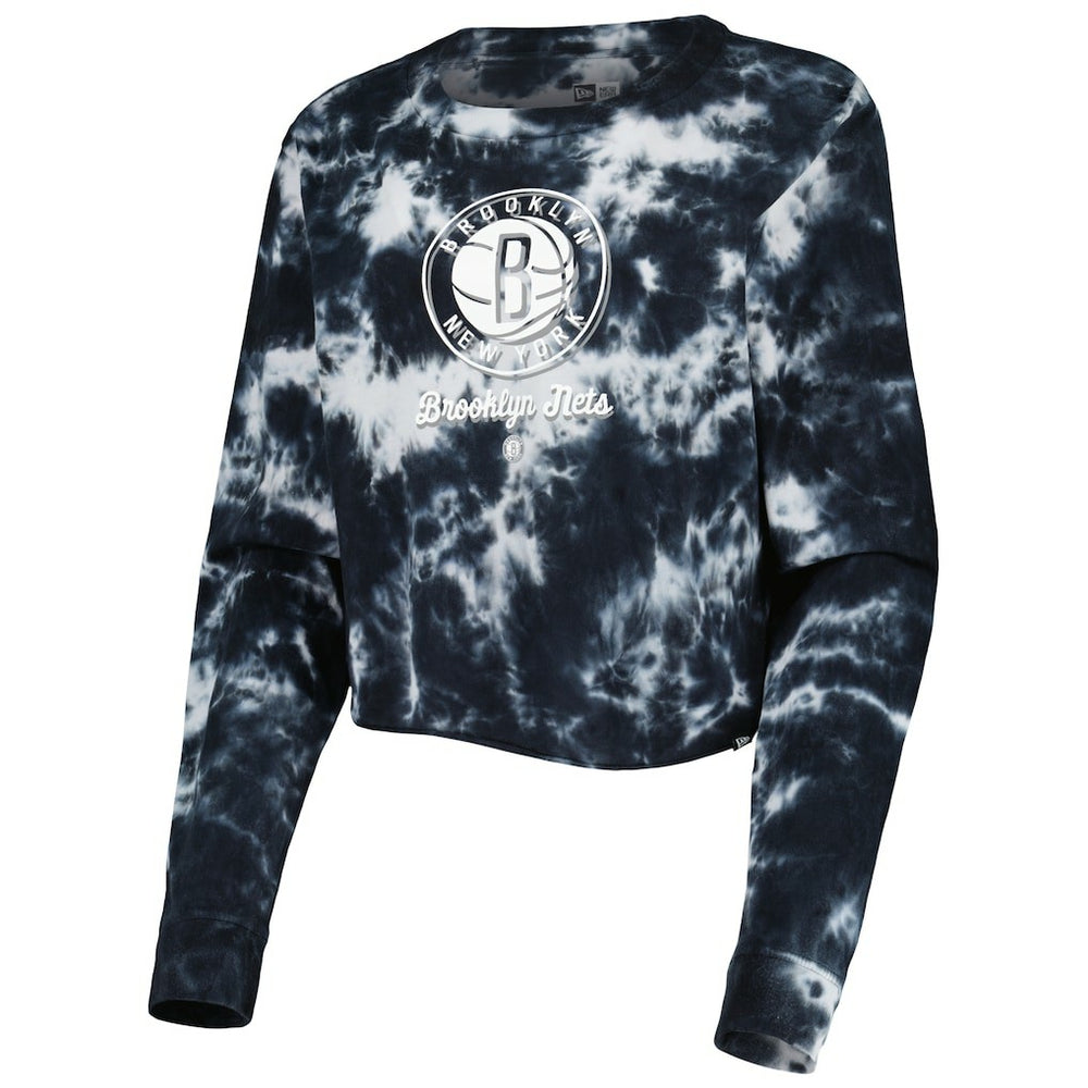 Brooklyn Nets Women's Tie Dye Cropped Long Sleeve T-Shirt Online