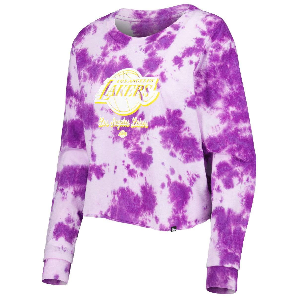 Los Angeles Lakers Women's Tie Dye Cropped Long Sleeve T-Shirt On Sale