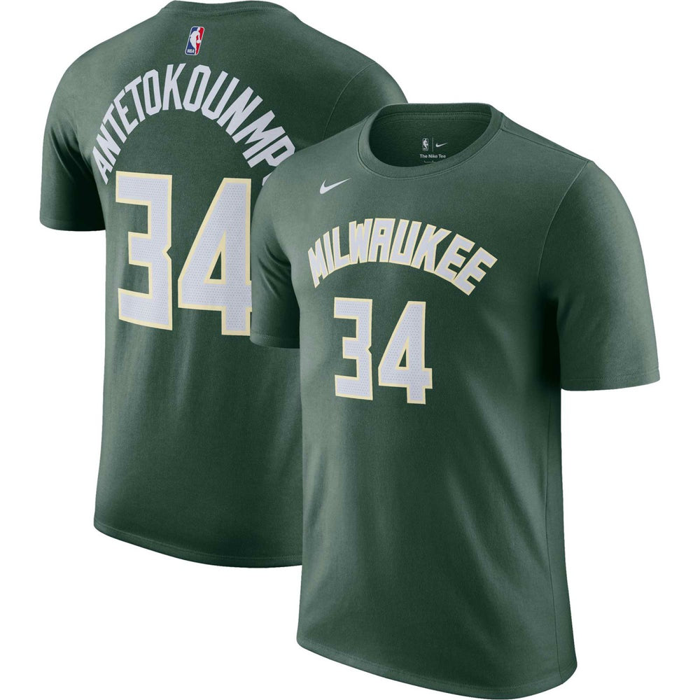 Giannis Antetokounmpo Milwaukee Bucks Icon 2022/23 Name & Number T-Shirt On Sale