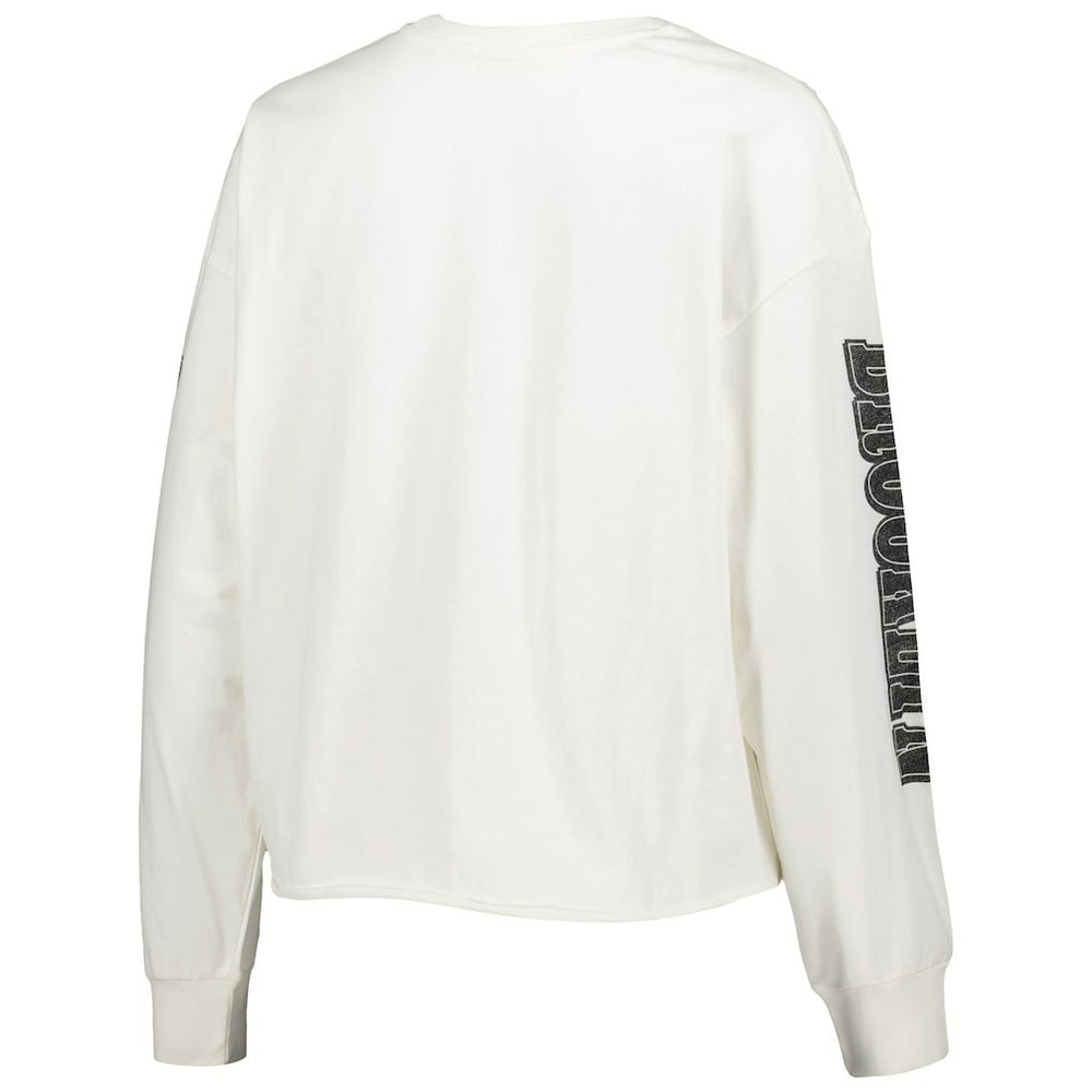 Brooklyn Nets '47 Women's Parkway Brush Back Long Sleeve Cropped T-Shirt Discount