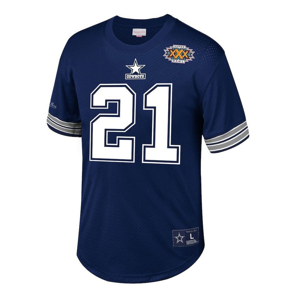 Dallas Cowboys Mitchell & Ness Deion Sanders  Retired Player Name & Number Mesh Top