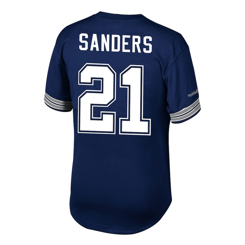 Dallas Cowboys Mitchell & Ness Deion Sanders  Retired Player Name & Number Mesh Top