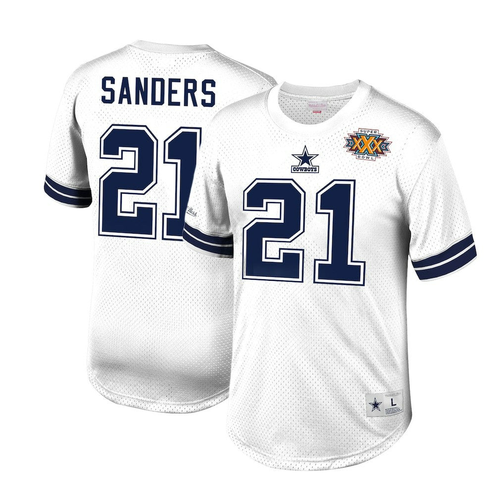 Dallas Cowboys Mitchell & Ness Deion Sanders  Retired Player Name & Number Mesh Top