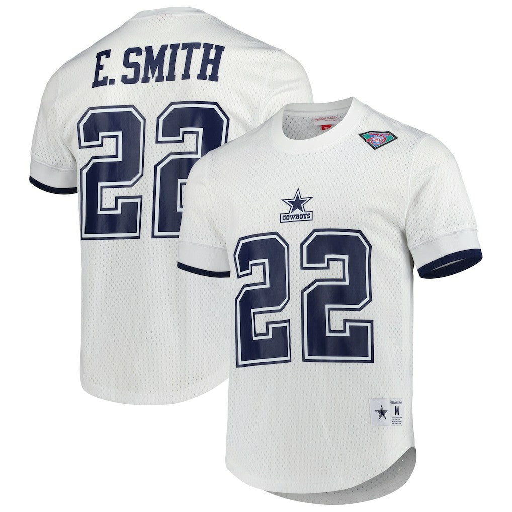 Dallas Cowboys Mitchell & Ness Emmitt Smith  Retired Player Name & Number Mesh Top