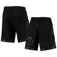 Brooklyn Nets Pro Standard Triple Black Gloss Logo Shorts for sale For Sale