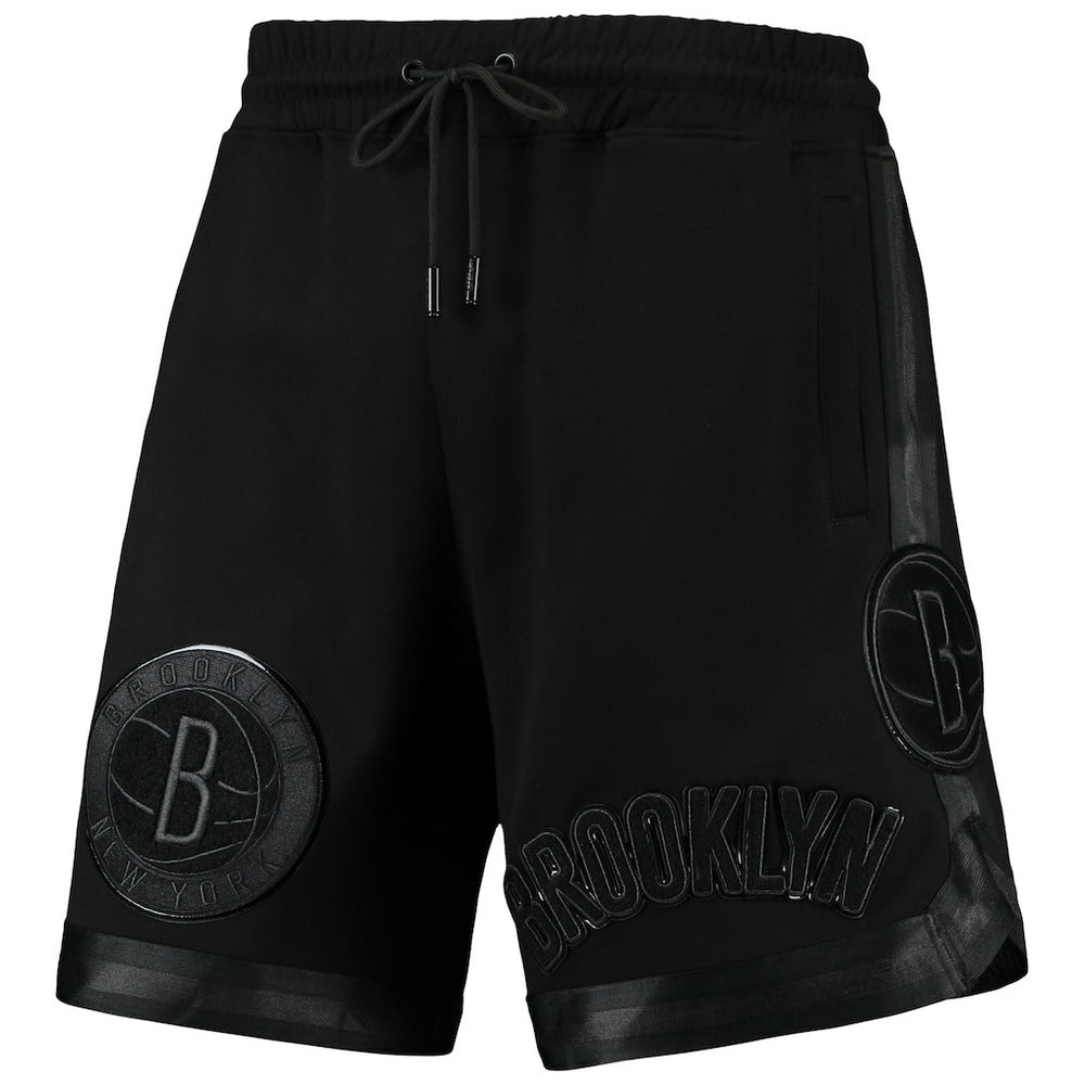 Brooklyn Nets Pro Standard Triple Black Gloss Logo Shorts for sale For Sale