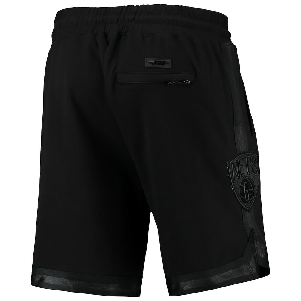 Brooklyn Nets Pro Standard Triple Black Gloss Logo Shorts for sale For Sale