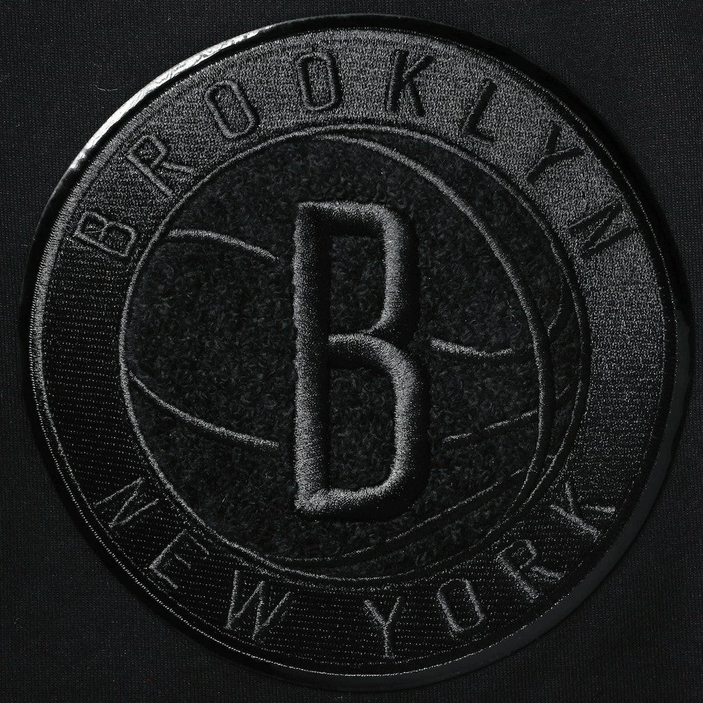 Brooklyn Nets Pro Standard Triple Black Gloss Logo Shorts for sale For Sale