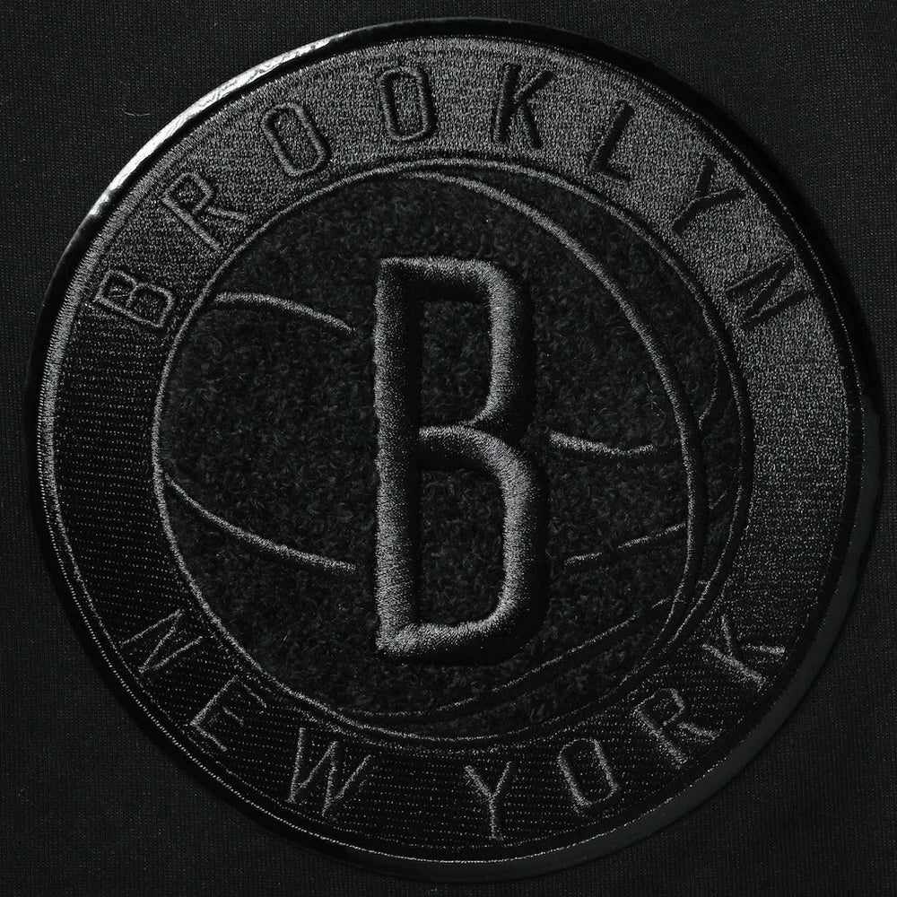 Brooklyn Nets Pro Standard Triple Black Gloss Logo Shorts for sale For Sale