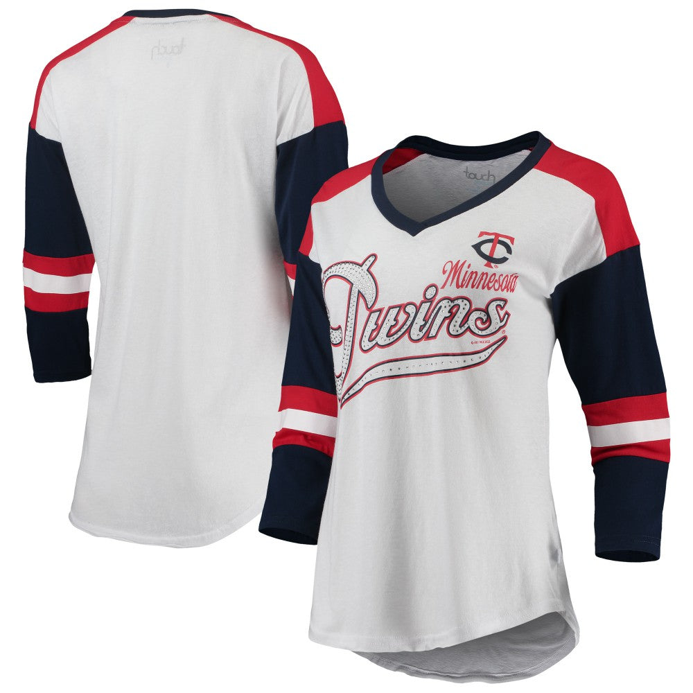 Minnesota Twins Touch Women's Base Runner 3/4-Sleeve V-Neck T-Shirt | MLB Shop