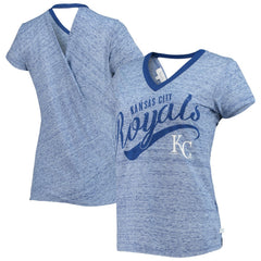 Kansas City Royals Touch Women's Hail Mary Back Wrap Space-Dye V-Neck T-Shirt | MLB Sale