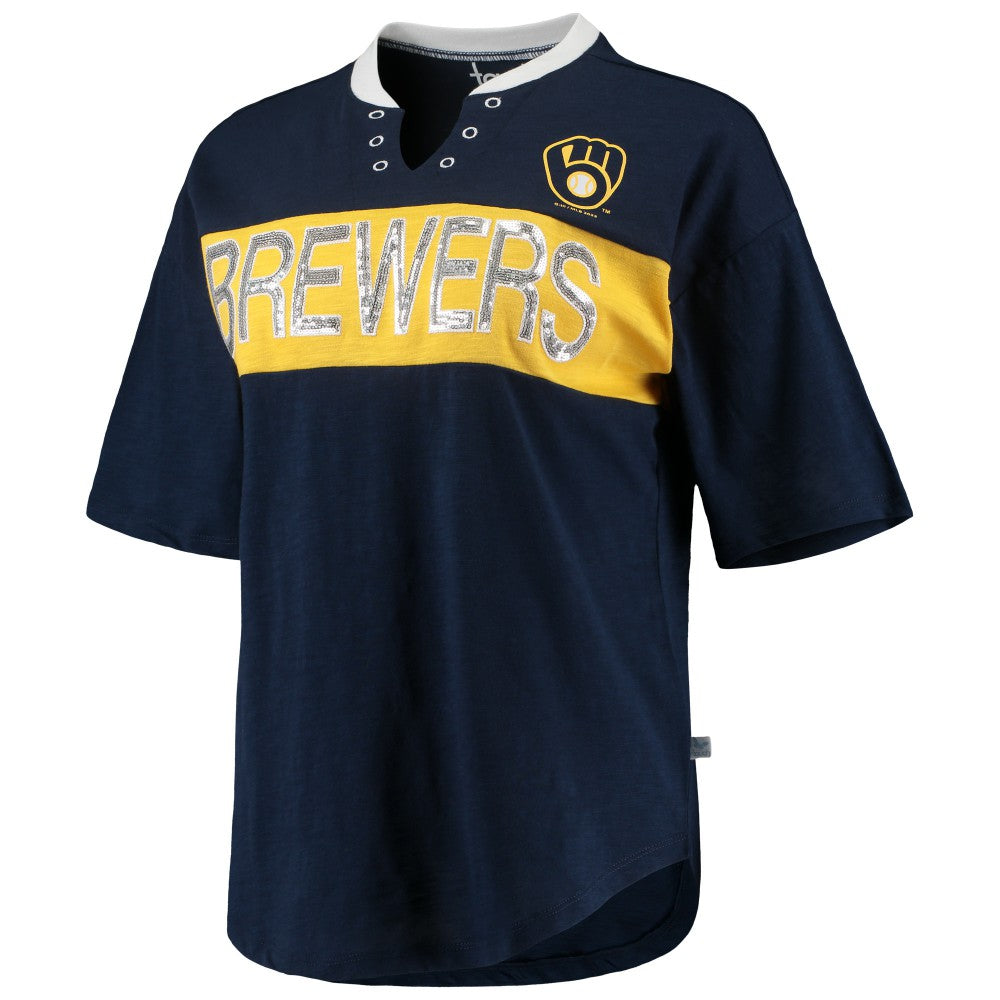Milwaukee Brewers Touch Women's Lead Off Notch Neck T-Shirt | MLB Near me