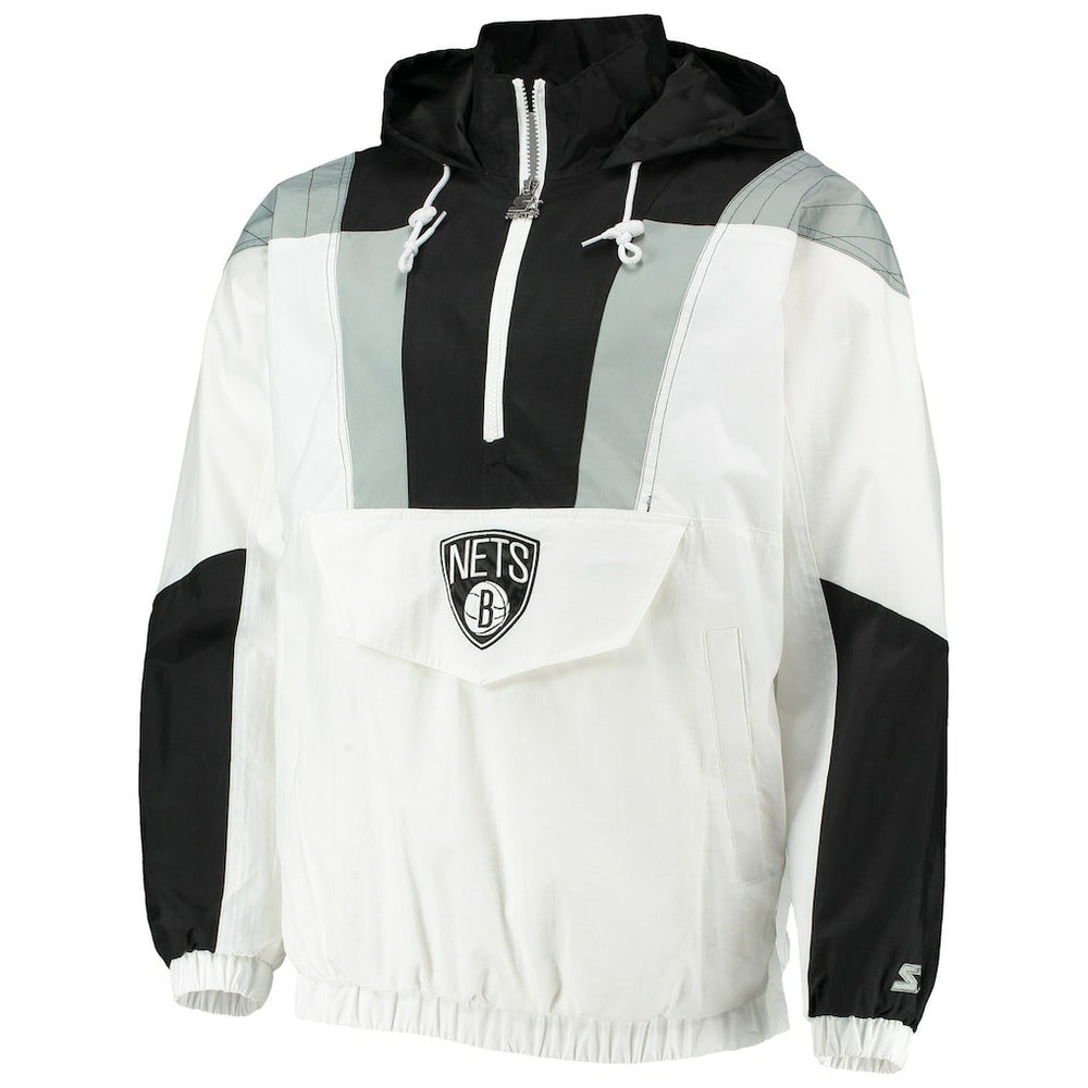 Brooklyn Nets Starter Striker Crinkle Half-Zip Hoodie Jacket Outlet