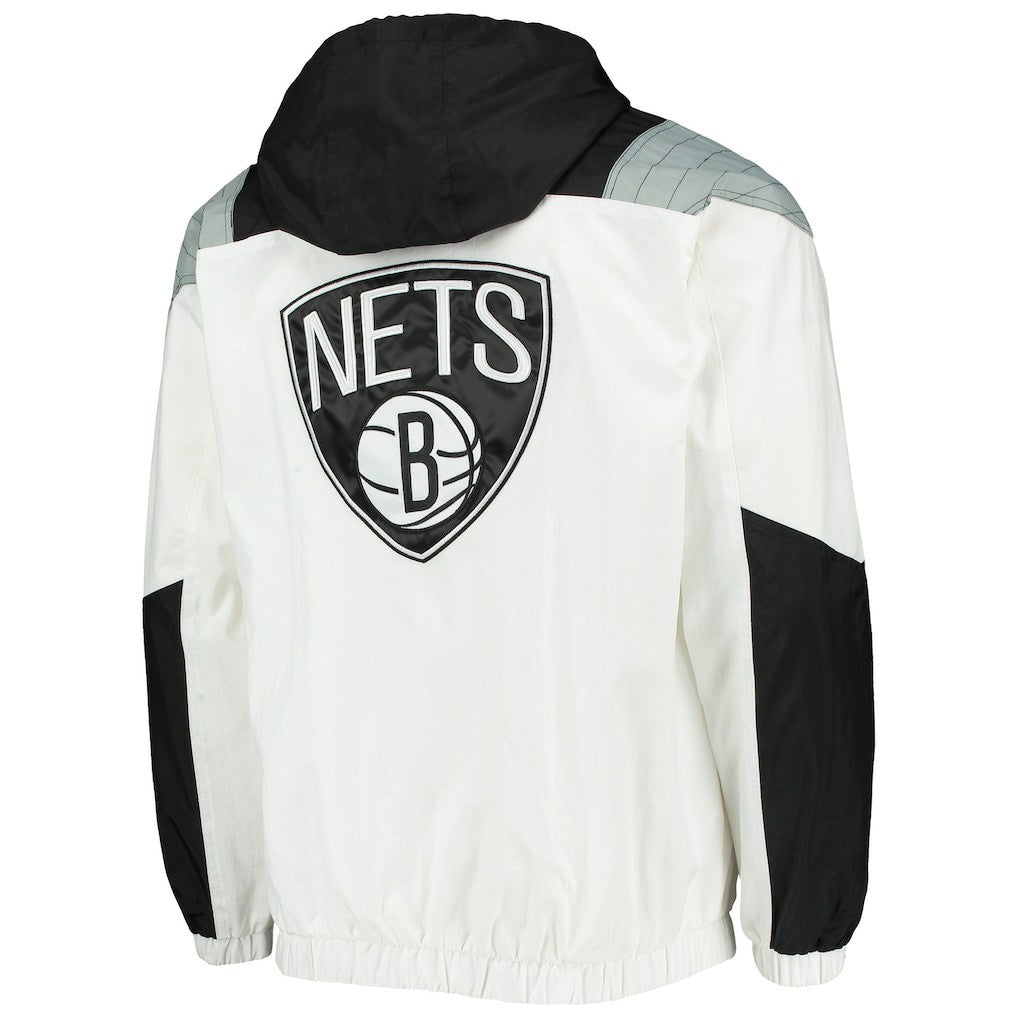Brooklyn Nets Starter Striker Crinkle Half-Zip Hoodie Jacket Outlet