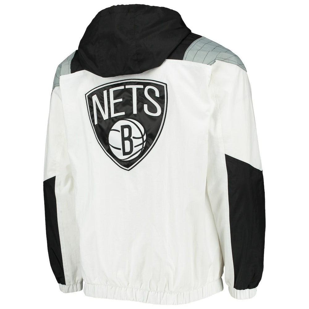 Brooklyn Nets Starter Striker Crinkle Half-Zip Hoodie Jacket Outlet
