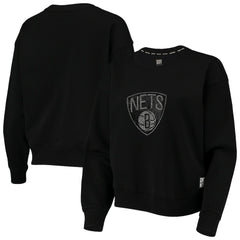Brooklyn Nets DKNY Sport Women's Carrie Rhinestone Pullover Sweatshirt On Sale