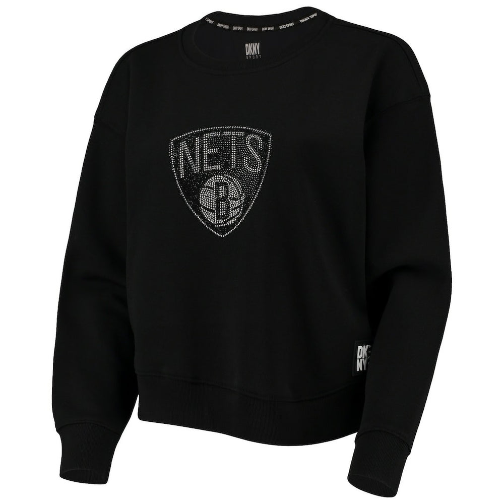 Brooklyn Nets DKNY Sport Women's Carrie Rhinestone Pullover Sweatshirt On Sale