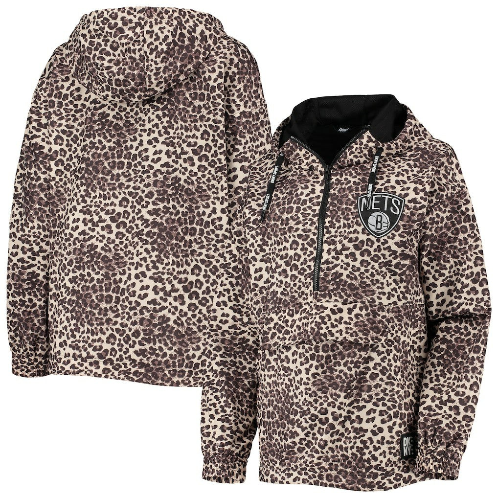 Brooklyn Nets DKNY Sport Women's Gabriella Windbreaker Half-Zip Hoodie Discount