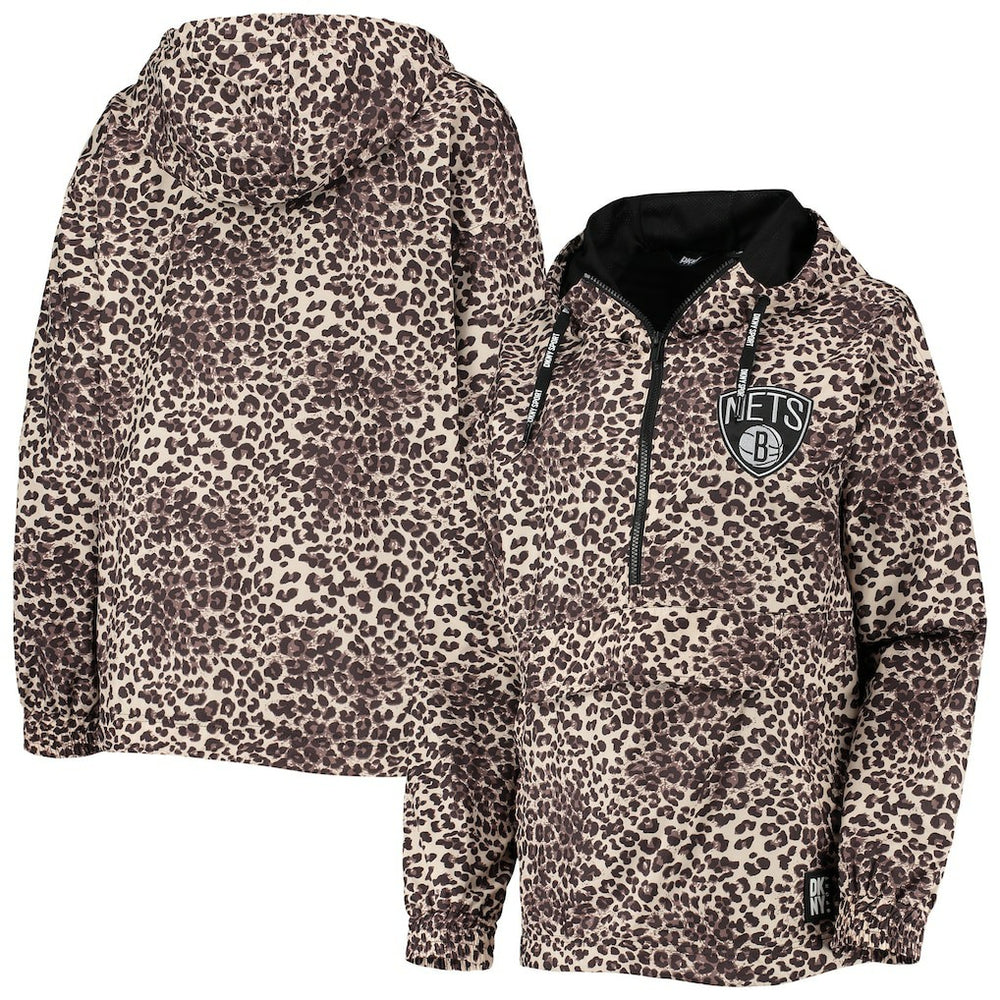 Brooklyn Nets DKNY Sport Women's Gabriella Windbreaker Half-Zip Hoodie Discount