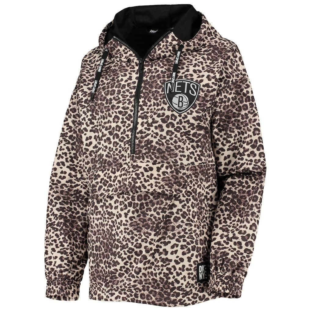 Brooklyn Nets DKNY Sport Women's Gabriella Windbreaker Half-Zip Hoodie Discount