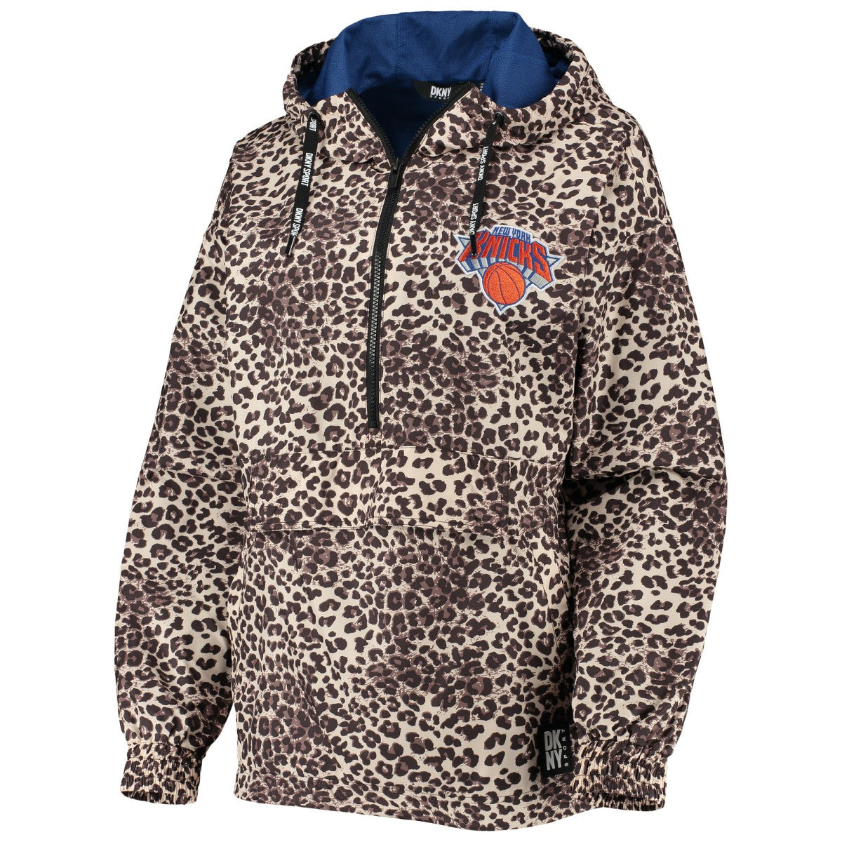 New York Knicks DKNY Sport Women's Gabriella Windbreaker Half-Zip Hoodie On Sale