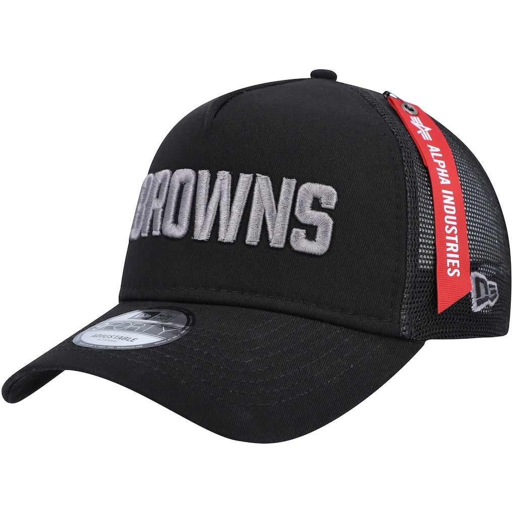 Cleveland Browns New Era x Alpha Industries A-Frame 9FORTY Trucker Snapback Hat