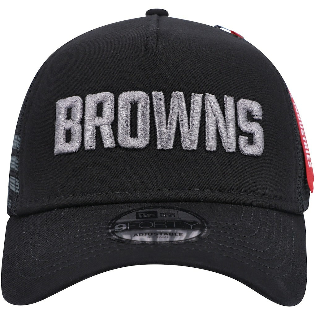 Cleveland Browns New Era x Alpha Industries A-Frame 9FORTY Trucker Snapback Hat